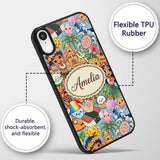Cute Hawaiian Kids Tiki Mask Decorative Design Custom Name Protective Phone Case Mobile Cover Durable Everyday Smartphone Shock Resistant