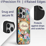 Cute Hawaiian Kids Tiki Mask Decorative Design Custom Name Protective Phone Case Mobile Cover Durable Everyday Smartphone Shock Resistant