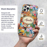 Cute Hawaiian Kids Tiki Mask Decorative Design Custom Name Protective Phone Case Mobile Cover Durable Everyday Smartphone Shock Resistant