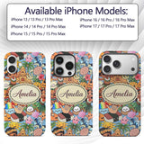 Cute Hawaiian Kids Tiki Mask Decorative Design Custom Name Protective Phone Case Mobile Cover Durable Everyday Smartphone Shock Resistant