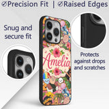 Cute Hawaiian Kids Tiki Mask Decorative Design Custom Name Protective Phone Case Mobile Cover Durable Everyday Smartphone Shock Resistant