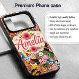 Cute Hawaiian Kids Tiki Mask Decorative Design Custom Name Protective Phone Case Mobile Cover Durable Everyday Smartphone Shock Resistant