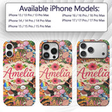 Cute Hawaiian Kids Tiki Mask Decorative Design Custom Name Protective Phone Case Mobile Cover Durable Everyday Smartphone Shock Resistant