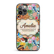 Cute Hawaiian Kids Tiki Mask Decorative Design Custom Name Protective Phone Case Mobile Cover Durable Everyday Smartphone Shock Resistant