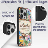 Cute Hawaiian Kids Tiki Mask Decorative Design Custom Name Protective Phone Case Mobile Cover Durable Everyday Smartphone Shock Resistant