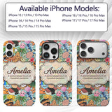 Cute Hawaiian Kids Tiki Mask Decorative Design Custom Name Protective Phone Case Mobile Cover Durable Everyday Smartphone Shock Resistant