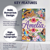 Personalised Name Cute Hawaiian Kids Tiki Custom  Unique Gift Idea Elegant Feature Canvas Wall Art Print Decor Picture Ready to Hang