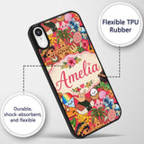 Hawaiian Kids Tiki Mask Pineapple Beach Fun Red Custom Name Protective Phone Case Mobile Cover Durable Everyday Smartphone Shock Resistant