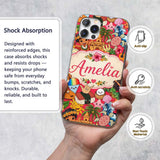 Hawaiian Kids Tiki Mask Pineapple Beach Fun Red Custom Name Protective Phone Case Mobile Cover Durable Everyday Smartphone Shock Resistant