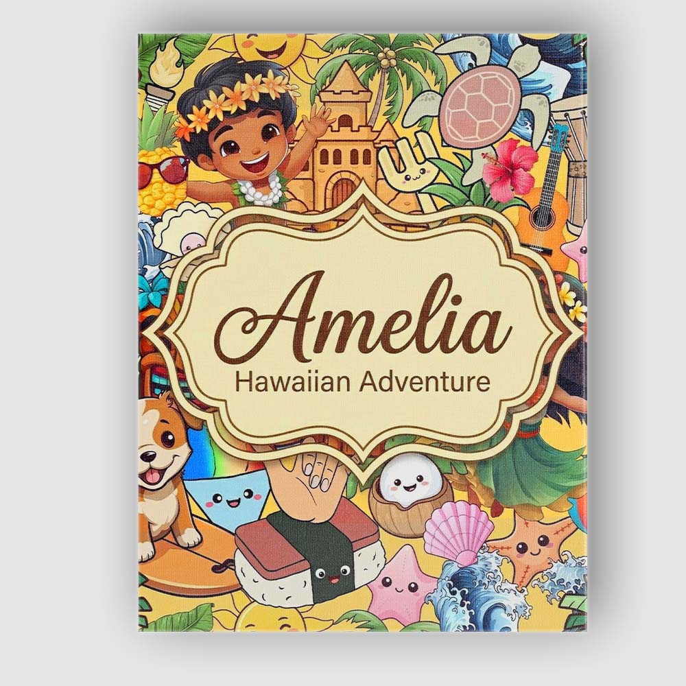 Personalised Name Hawaiian Kids Tiki Mask Custom  Unique Gift Idea Elegant Feature Canvas Wall Art Print Decor Picture Ready to Hang