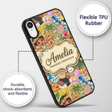 Hawaiian Kids Tiki Mask Pineapple Printed Design Custom Name Protective Phone Case Mobile Cover Durable Everyday Smartphone Shock Resistant