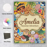 Personalised Name Hawaiian Kids Tiki Mask Custom  Unique Gift Idea Elegant Feature Canvas Wall Art Print Decor Picture Ready to Hang