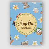 Personalised Name Cute Hawaiian Girl Hula Custom  Unique Gift Idea Elegant Feature Canvas Wall Art Print Decor Picture Ready to Hang