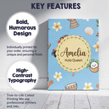 Personalised Name Cute Hawaiian Girl Hula Custom  Unique Gift Idea Elegant Feature Canvas Wall Art Print Decor Picture Ready to Hang