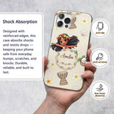 Cute Hawaiian Girl Hula Dance Coconut Shell Cream Custom Name Protective Phone Case Mobile Cover Durable Everyday Smartphone Shock Resistant