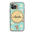 Cute Hawaiian Girl Hula Dance Coconut Shell Teal Custom Name Protective Phone Case Mobile Cover Durable Everyday Smartphone Shock Resistant