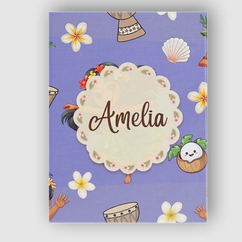 Personalised Name Cute Hawaiian Girl Hula Custom  Unique Gift Idea Elegant Feature Canvas Wall Art Print Decor Picture Ready to Hang