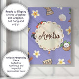 Personalised Name Cute Hawaiian Girl Hula Custom  Unique Gift Idea Elegant Feature Canvas Wall Art Print Decor Picture Ready to Hang