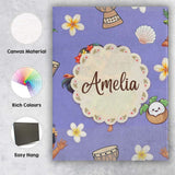 Personalised Name Cute Hawaiian Girl Hula Custom  Unique Gift Idea Elegant Feature Canvas Wall Art Print Decor Picture Ready to Hang