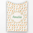 Cute Carrot Repeat Minimal Seamless Pattern Cute Unique Gift Lovely  Personalised Custom Name Super Soft Fleece Blanket Bed Sofa Throw