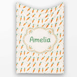 Cute Carrot Repeat Minimal Seamless Pattern Cute Unique Gift Lovely  Personalised Custom Name Super Soft Fleece Blanket Bed Sofa Throw