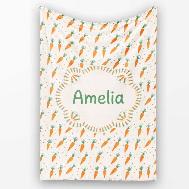 Cute Carrot Repeat Minimal Seamless Pattern Cute Unique Gift Lovely  Personalised Custom Name Super Soft Fleece Blanket Bed Sofa Throw