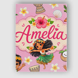 Personalised Name Cute Hawaiian Girl Hula Custom  Unique Gift Idea Elegant Feature Canvas Wall Art Print Decor Picture Ready to Hang