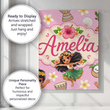 Personalised Name Cute Hawaiian Girl Hula Custom  Unique Gift Idea Elegant Feature Canvas Wall Art Print Decor Picture Ready to Hang