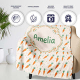 Cute Carrot Repeat Minimal Seamless Pattern Cute Unique Gift Lovely  Personalised Custom Name Super Soft Fleece Blanket Bed Sofa Throw