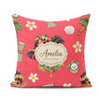 Custom Name Hawaiian Girl Hula Dance Coconut Shell Red Seamless Square Filled Cushion Throw Pillow Sofa Bed Home Decor Zip Washable UK Made