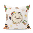 Custom Name Cute Hawaiian Girl Hula Dance Shell Grey Background Square Filled Cushion Throw Pillow Sofa Bed Home Decor Zip Washable UK Made
