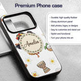 Cute Hawaiian Girl Hula Dance Coconut Shell Grey Custom Name Protective Phone Case Mobile Cover Durable Everyday Smartphone Shock Resistant