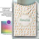 Cute Carrot Repeat Minimal Seamless Pattern Cute Unique Gift Lovely  Personalised Custom Name Super Soft Fleece Blanket Bed Sofa Throw