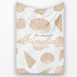 Minimal Seashell Pattern Beige Coastal Background Seamless Name Cute  Personalised Custom Name Super Soft Fleece Blanket Bed Sofa Throw