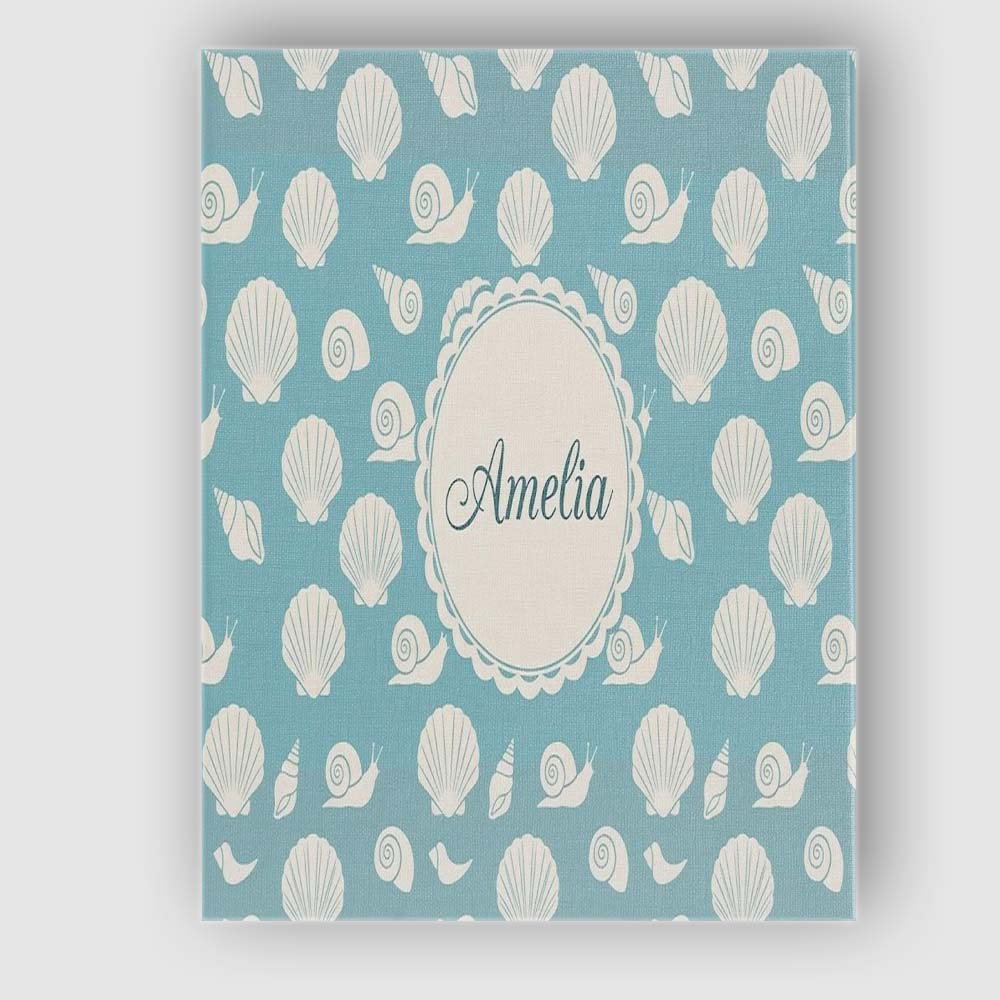 Personalised Name Minimal Seashell Pattern Custom  Unique Gift Idea Elegant Feature Canvas Wall Art Print Decor Picture Ready to Hang