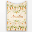 Rustic Carrot Vegetable Botanical Vintage Seamless Pattern Lovely  Personalised Custom Name Super Soft Fleece Blanket Bed Sofa Throw