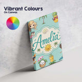 Personalised Name Cute Summer Beach Cartoon Custom  Bespoke Interior Contemporary Canvas Wall Art Print Decor Picture Ready to Hang