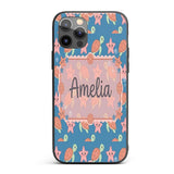Cute Sea Turtle and Starfish Blue Ocean Seamless Custom Name Protective Phone Case Mobile Cover Durable Everyday Smartphone Shock Resistant