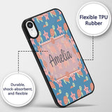Cute Sea Turtle and Starfish Blue Ocean Seamless Custom Name Protective Phone Case Mobile Cover Durable Everyday Smartphone Shock Resistant
