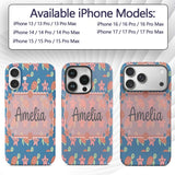 Cute Sea Turtle and Starfish Blue Ocean Seamless Custom Name Protective Phone Case Mobile Cover Durable Everyday Smartphone Shock Resistant