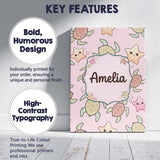 Personalised Name Cute Sea Turtle and Custom Modern Room Accent Creative Decorator Style Canvas Wall Art Print Decor Picture Ready to Hang
