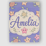 Personalised Name Cute Sea Turtle and Custom Modern Room Accent Creative Decorator Style Canvas Wall Art Print Decor Picture Ready to Hang