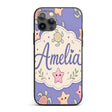Cute Sea Turtle and Starfish Decorative Design Custom Name Protective Phone Case Mobile Cover Durable Everyday Smartphone Shock Resistant