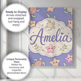 Personalised Name Cute Sea Turtle and Custom Modern Room Accent Creative Decorator Style Canvas Wall Art Print Decor Picture Ready to Hang