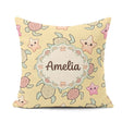 Custom Name Cute Sea and Starfish Sandy Beige Ocean Pattern Name Square Filled Cushion Throw Pillow Sofa Bed Home Decor Zip Washable UK Made