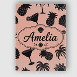 Personalised Name Tropical Beach Silhouette Custom  Bespoke Interior Contemporary Canvas Wall Art Print Decor Picture Ready to Hang
