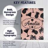 Personalised Name Tropical Beach Silhouette Custom  Bespoke Interior Contemporary Canvas Wall Art Print Decor Picture Ready to Hang