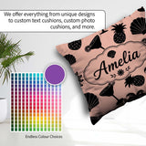 Custom Name Tropical Silhouette Palm Pineapple Cocktail Seamless Square Filled Cushion Throw Pillow Sofa Bed Home Decor Zip Washable UK Made