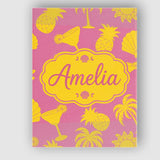 Personalised Name Tropical Beach Yellow Custom  Modern Room Accent Elegant Feature Canvas Wall Art Print Decor Picture Ready to Hang