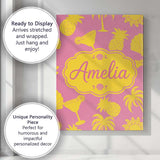 Personalised Name Tropical Beach Yellow Custom  Modern Room Accent Elegant Feature Canvas Wall Art Print Decor Picture Ready to Hang